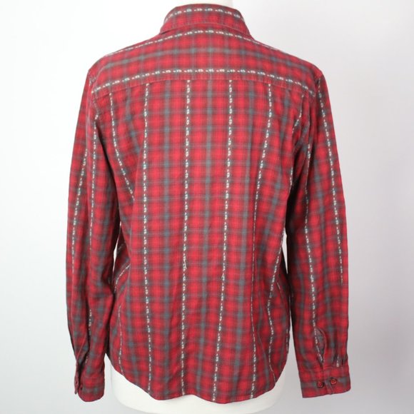 Woolrich Womens Medium Plaid Embroidered Button Down Shirt - Picture 3 of 5